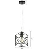 Diamond Star Industrieel Draad Design Hanglamp Zwart