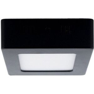 LED Paneel Plafondlamp 6W, Vierkant 12x12cm, Opbouw, Warm Wit, Zwart