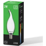 E14 LED Filament Kaarslamp Tip 2W Warm Wit Dimbaar Mat