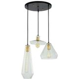 Muse Glazen Vintage Design Hanglamp, 3 Kappen Set