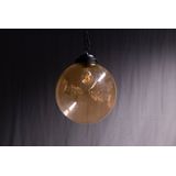 Metz Amber Glazen Design Hanglamp, ⌀30x32cm, Zwart