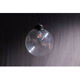 Metz Transparant Glazen Design Hanglamp, ⌀30x32cm, Zwart