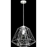 Industriële Draadlamp Kooi - Metaal - Hanglamp - Ø 28 cm - Wit