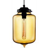 Amber Glazen Design Hanglamp, ⌀18x27cm, Zwart