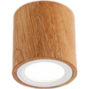 LED Opbouwspot 3W Rond, Bamboe Hout, Ø95x100mm, Dimbaar, Warm Wit