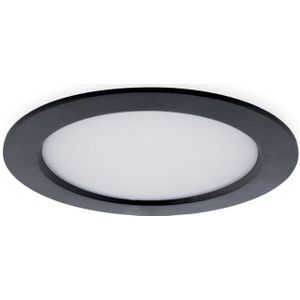 LED Paneel Plafondlamp 12W, Rond ⌀14cm, Warm Wit, Inbouw, Zwart