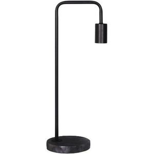 Marmeren Vloerlamp, Metaal, E27 Fitting, ⌀30x160cm, Zwart