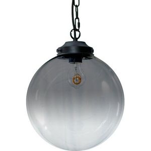 Metz Transparant/Smoke Glazen Design Hanglamp, ⌀30x32cm, Zwart
