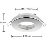 Inbouwspot, Rond, Waterdicht IP54, Ø85 mm, Chroom