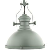 Vintage Brocante Hanglamp Grijs Met Glazen Diffuser 32cm