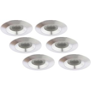 Inbouwspot LED 3W, Warm Wit, Rond, Waterdicht IP54, Aluminium, Dimbaar, 6-Pack