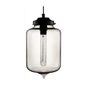 Smoke Glazen Design Hanglamp, ⌀18x27cm, Zwart
