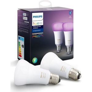 Philips Hue E27 LED Lamp 9W RGBWW, White and Color Ambiance, 2-Pack