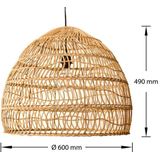 Rotan / Rieten Hanglamp, Handgemaakt, Naturel, ⌀60 cm