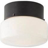 Plafondlamp Met 2 x G9 Fitting, Zwart, Melkwitte Glas, ⌀20cm