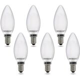 E14 LED Filament Kaarslamp 2W Warm Wit Dimbaar Mat 6-Pack