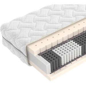 Vita Lux matras 100 x 210 - Clima natuurlatex matras - Pocketvering- 23cm dik - Ergonomisch - Antibacterieel - Wasbare hoes