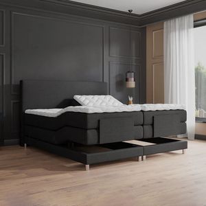 Elektrische Boxspring Nika Zwart 180x200 Inclusief matras en topper