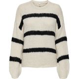 ONLY - ONLJackie - Trui - Lichtbeige / Zwart - Losse Pasvorm