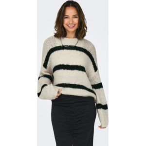 ONLY - ONLJackie - Trui - Lichtbeige / Zwart - Losse Pasvorm