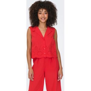 Overhemd - Broderie Anglaise - Mouwloos - Regular Fit