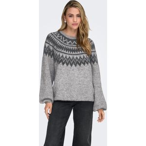 Only - ONLREYKJA - Gebreide Trui - Light Grey Melange - Lange Mouwen