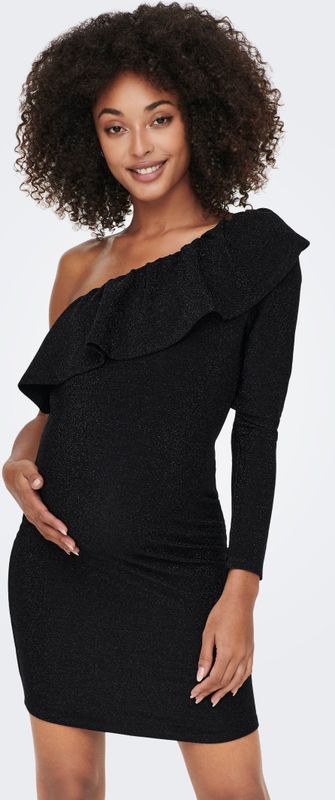 Olmramine - Korte Jurk - Feestjurk - Een Schouder - Lange Mouwen - Zwangerschap