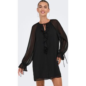 Onlallis - Korte Jurk - V-Hals - Lange Mouwen - Ruches - Regular Fit