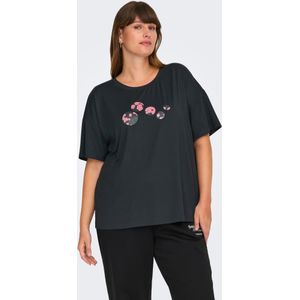 Onpaub - Elle t - Sportshirt - Dames - Curvy - Kleur Blauw Grijs