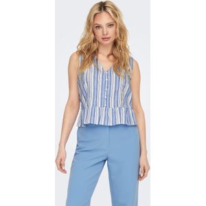 ONLY - Blouse 'Toni' - Blauw - Klassieke Blouse - Mouwloos