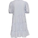 ONLY - Tilde-Sandra - Jurk - Pastelblauw - Flare - Katoen - V-hals - Kwartmouw
