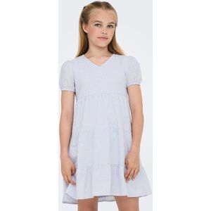 ONLY - Tilde-Sandra - Jurk - Pastelblauw - Flare - Katoen - V-hals - Kwartmouw