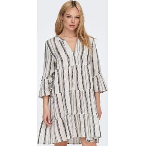 ONLY - Jurk - Marine - Gestreept - Katoen - Lange Mouw