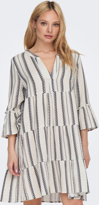 ONLY - Jurk - Marine - Gestreept - Katoen - Lange Mouw