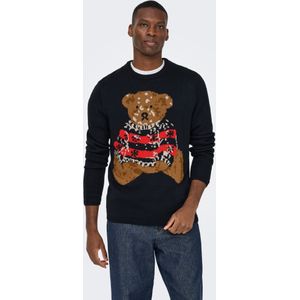Only & Sons - Onsxmas Reg 5 - Gebreide Trui - Dark Navy/Poppy Red - Mannen