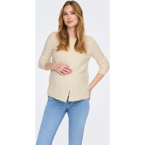 Olmcapucine - Gebreide Pullover - Blauw - Hoog Hals - Lange Mouwen - Wikkelsluiting