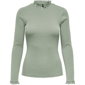 Only - ONLLESLIE L/S LACE MIX TOP JRS - Shirt met Lange Mouwen - Desert sage
