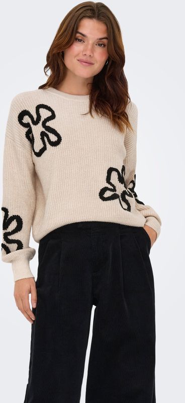 Only - Gebreide Trui - Regular Fit - Ronde Hals - Lange Mouwen - 93% Polyester