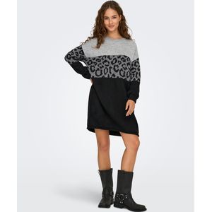 ONLY - ONLJADE - Gebreide Jurk - Antraciet / Lichtgrijs / Grijs Gemêleerd