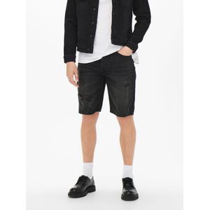 Onsavi - Mid Waist Slim Fit Shorts - Denim - Blauw - Gulp met Rits