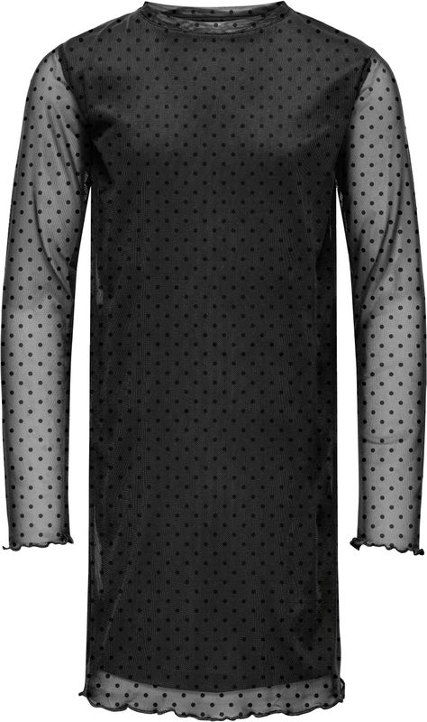 ONLY GIRLS - Midi-jurk - Met Lange Mouwen - O-hals - Mesh Details - Print