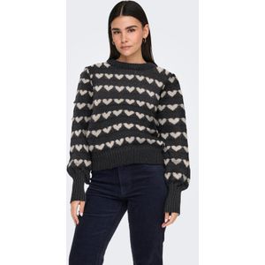 JDY - Gebreide Pullover - Hoge Hals - Lange Mouwen - Pofmouwen - Regular Fit