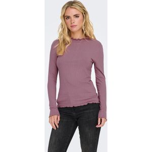 Jdyfransiska - Top - Lange Mouwen - Hoge Hals - Slim Fit - Ruches