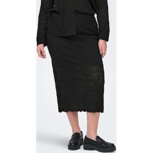 ONLY CARMAKOMA - A-lijnrok - Zwart - Kanten Detail