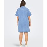 ONLY CARMAKOMA - Denim Jurk - Blauw - Korte Mouwen - Regular Fit
