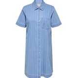 ONLY CARMAKOMA - Denim Jurk - Blauw - Korte Mouwen - Regular Fit
