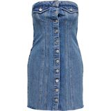 Onljasmine - Korte Jurk - Denim - Strapless - Bodycon Fit - Mini-lengte - Mid Wash