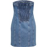 Onljasmine - Korte Jurk - Denim - Strapless - Bodycon Fit - Mini-lengte - Mid Wash