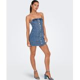 Onljasmine - Korte Jurk - Denim - Strapless - Bodycon Fit - Mini-lengte - Mid Wash