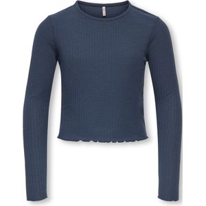 ONLY GIRLS - Crop Top - Multicolor - O-hals - Lange Mouwen - Ruche Detail